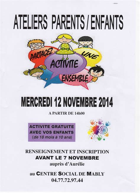 Ateliers Parents Enfants Centre Social De Mably