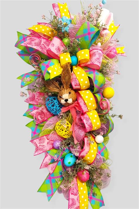 Easter Swag Easter Wreath Easter Bunny Swag Whimsical Easter Swag