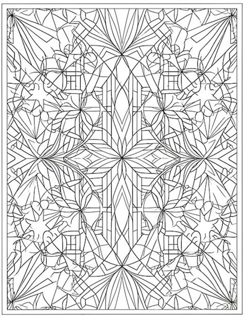 Premium Photo Stained Glass Coloring Pages For Adults Generative Ai