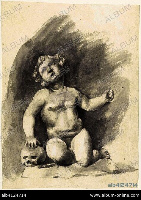 Image Of Naked Boy Sitting Next To A Skull Artist Anonymous