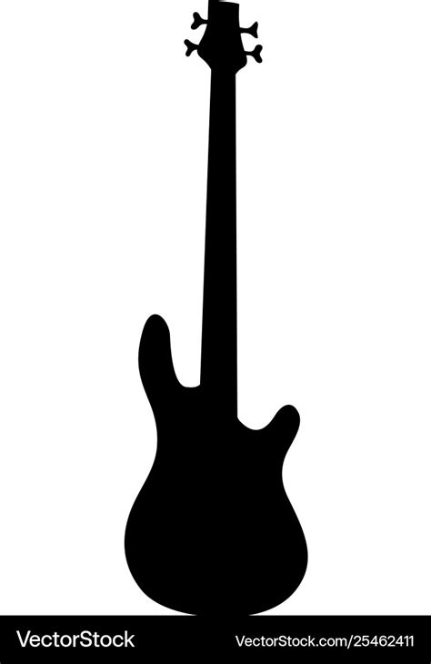 Bass guitar silhouette Royalty Free Vector Image