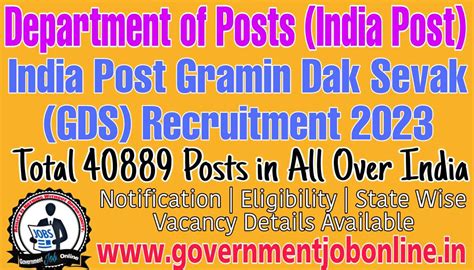 India Post GDS Recruitment 2023 Online Form Apply Now