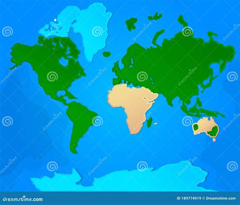 The World Map Is Divided Into Continents Stock Vector Illustration