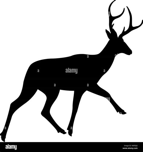 Deer Vector Illustration Black Silhouette Profile Side Stock Vector Image And Art Alamy