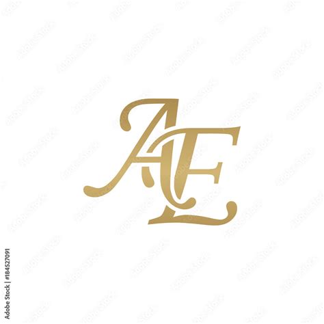 Initial Letter Ae Overlapping Elegant Monogram Logo Luxury Golden