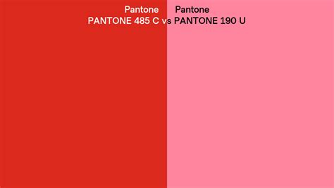 Pantone 485 C Vs Pantone 190 U Side By Side Comparison