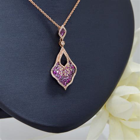 Pink Sapphire Necklace in 14Kt Rose Gold - Morgan's Treasure