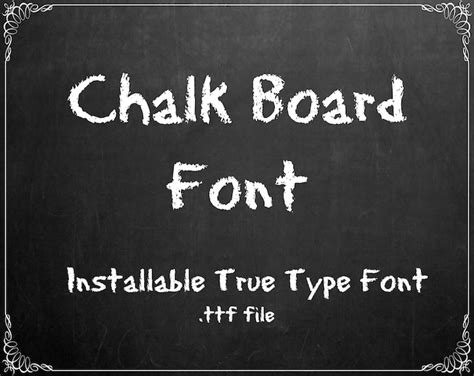 Chalkboard Ttf Chalk Font Installable True Type Font Commercial Use