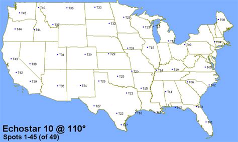 Echostar 9 Satellite Locations Map