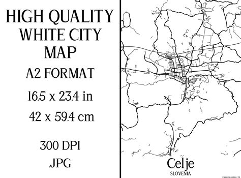 Celje Slovenia White City Map Graphic by Mappingz · Creative Fabrica