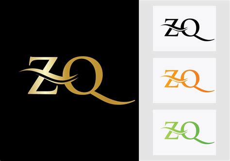 Inicial Monograma Letra Zq Logo Dise O Zq Logotipo Modelo