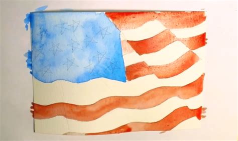 "Oh Say!" How to Watercolor Paint an American Flag: Stars, Stripes ...