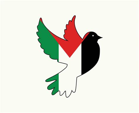 Palestine Dove Of Peace Flag Emblem Symbol Abstract Middle East Country