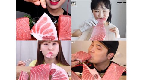 Asmrraw Tuna Sashimi Eating Sounds Mukbang Youtube