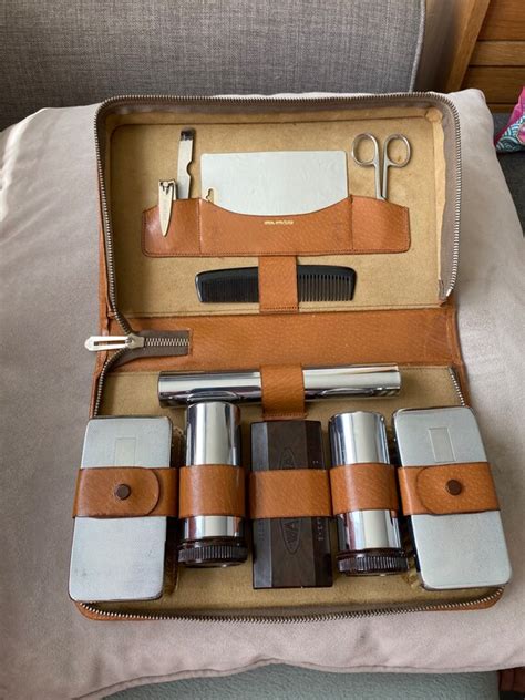 Vintage 1950 Gentlemans Travel Shaving Kit G Gem