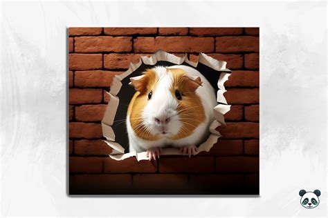 Guinea Pig 3d Cracked Hole Tumbler Wrap Graphic By Pandastic · Creative