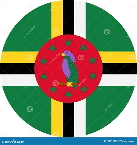 Dominica Flag Vector Round Flat Icon Stock Illustration Illustration