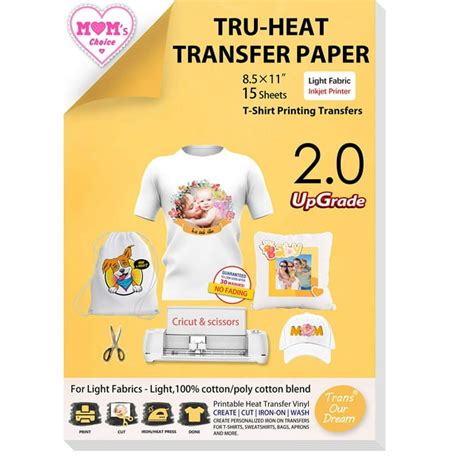 Transourdream Upgraded Iron On Heat Transfer Paper For T Shirts 8 5x11 15 Sheets Iron On