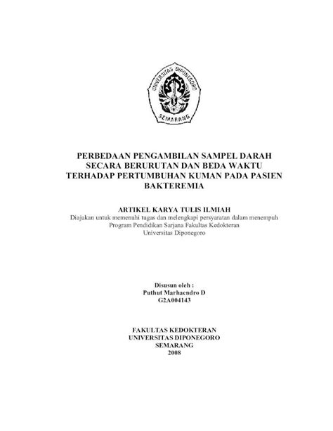 Pdf Perbedaan Pengambilan Sampel Darah Secara Berurutan Dan Beda