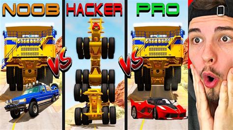 Noob Vs Pro Hacker Challenge 5 Beamng Drive Youtube