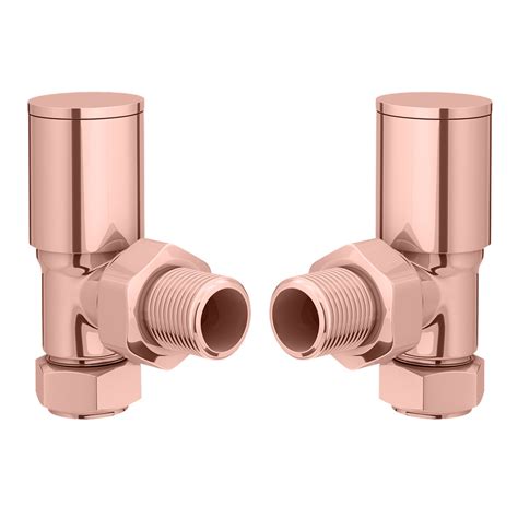 Arezzo Modern Rose Gold Radiator Valves Angled ARHV3 Victorian