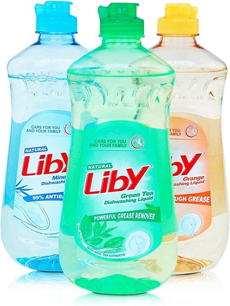 Liby 3 Pack Liquid Dish Soap Orange Salt Tea Flavor 16 Fl Oz for ...