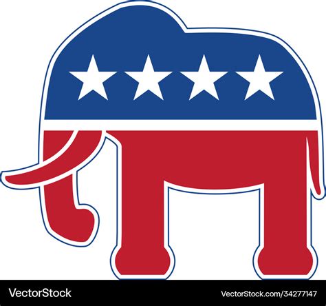 Republican elephant Royalty Free Vector Image - VectorStock