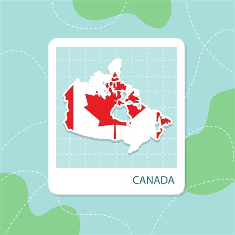 Premium Vector | Stickers of canada map with flag pattern in frame