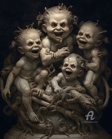 Evil Cherubs I Digitale Kunst Von Hell Imagery Artmajeur Cute