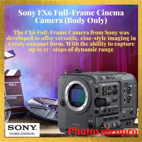 Sony FX6 Full Frame Cinema Camera Body Only Photography Cameras On