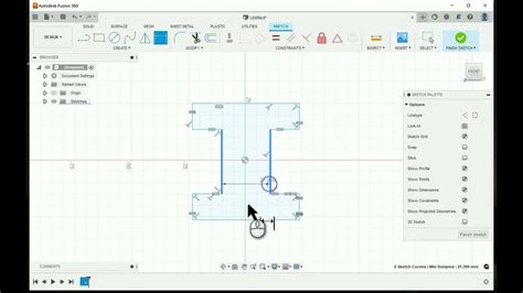 Fusion 360 Demo Fully Constrained Sketch Lines Youtube