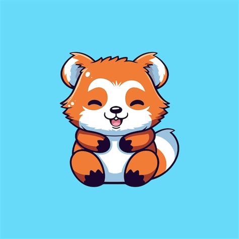 Premium Vector Cute Red Panda Mascot Character Illustration