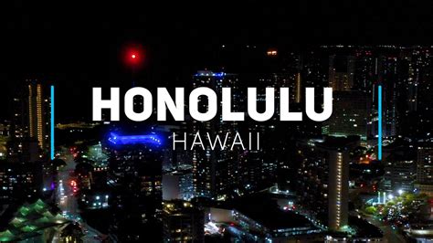 Honolulu By Night Oahu Hawaii 4k Drone Footage Youtube