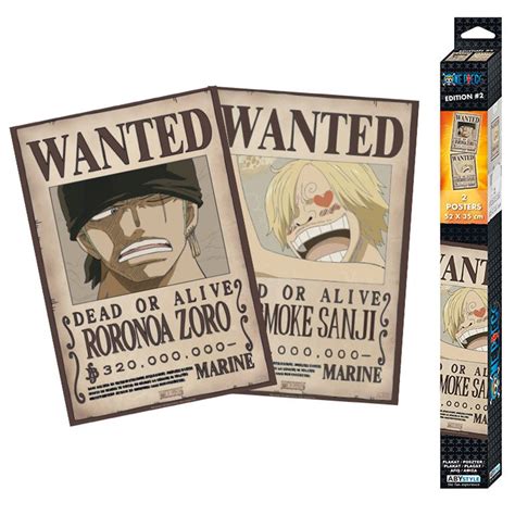 One Piece Wanted Poster 2 Set - Zoro & Sanji | Happy Piranha