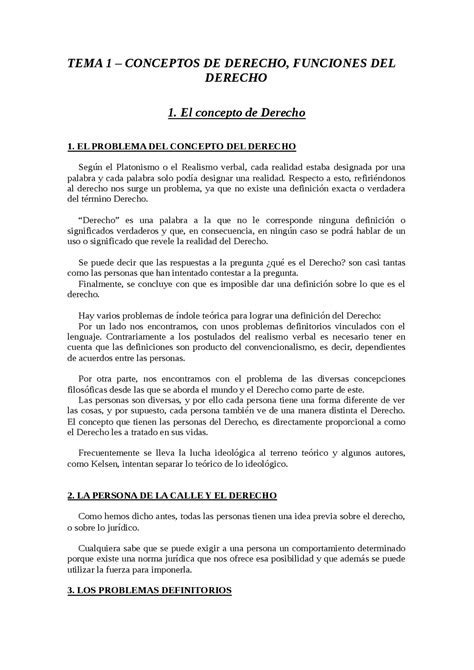 Teoría Del Derecho Tema 1 Apuntes De Teoría Del Derecho Docsity