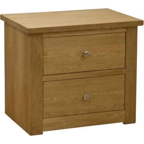 Torino Oak 2 Drawer Wide Bedside