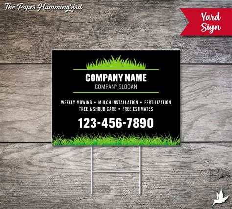 Lawn Care Yard Sign 18x24 Coroplast Sign With Metal H Stake