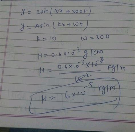 A Transverse Wave Propagating On The String Can Be Described By The