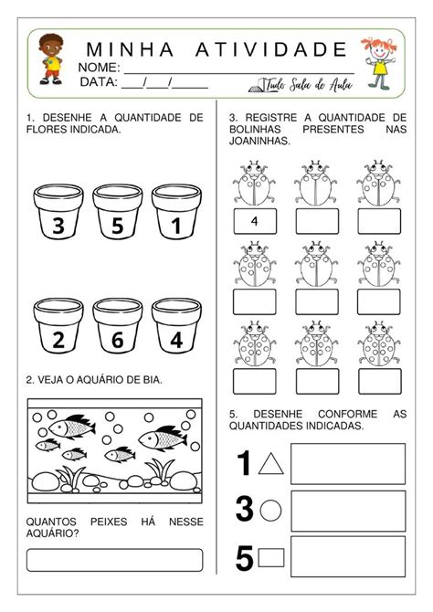 Atividade Sobre N Meros E Quantidades Para A Educa O Infantil