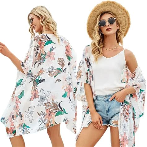 Kad N Stleri Boho Gev Ek P Sk Ller Coverups Plaj Y Zmek Bikini Kimono H