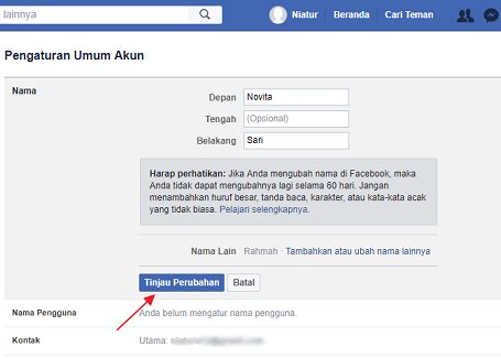 Cara Mengganti Nama Fb Dengan Benar Versi Terbaru