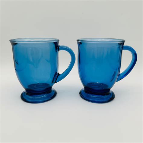 Blue Glass Coffee Cups