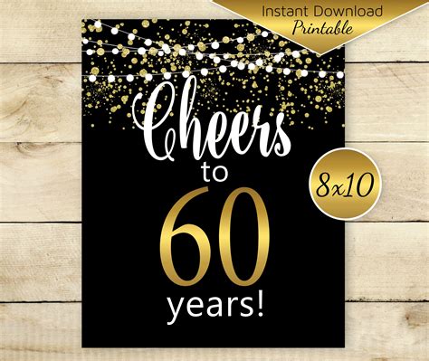 Cheers To Years Th Birthday Or Anniversary Decor Etsy Uk