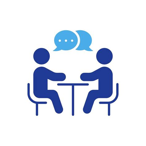 Human Resource Manage Silhouette Icon Job Interview Meeting Color