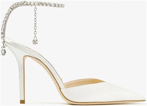 Jimmy Choo Saeda 100 Crystal Embellished Satin Pumps Shopstyle