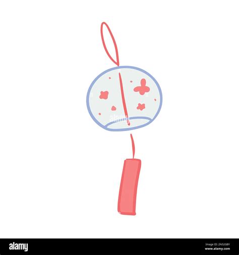 Hand drawn cute glass furin artwork, Japanese traditional wind chime ...