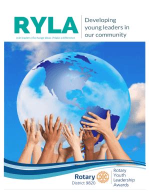 Fillable Online Rotarypeninsula RYLA 9820 2016 Application Form