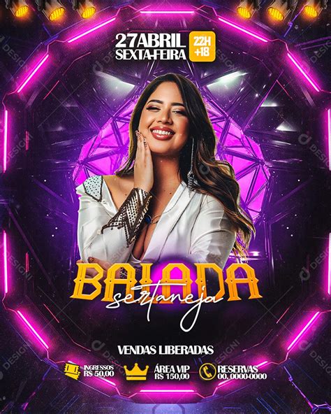 Flyer Balada Sertaneja Social Media PSD Editável download Designi