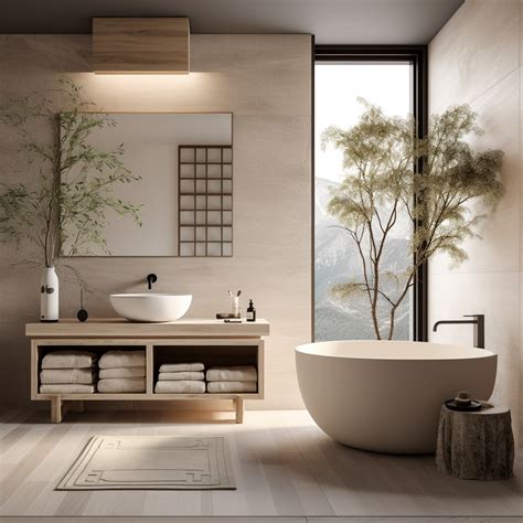 japandi style bathroom blending minimalist japanese  scandinavian