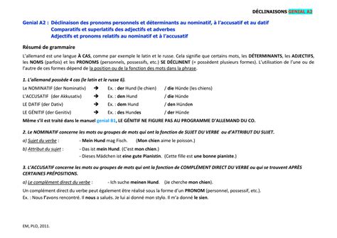 Les Pronoms Personnels L Accusatif Et Au Datif